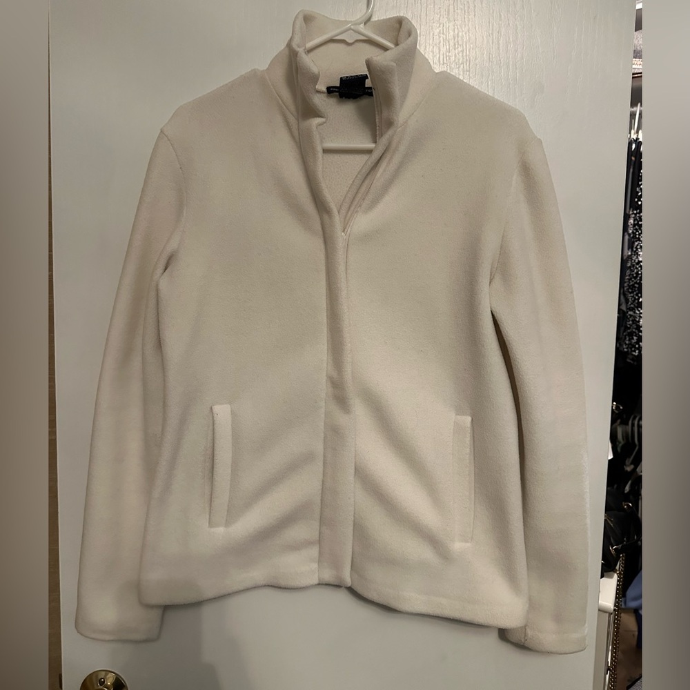 French Connection Fleece Jacket in Cream - Size M